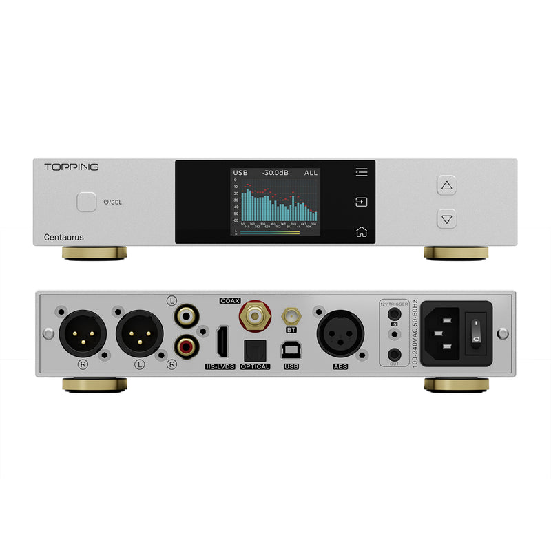 TOPPING Centaurus Fully Balanced 8-Channel R2R DAC with 10-Band PEQ, NOS/OS/Best Mode, Bluetooth LDAC Support, CPLD Jitter Rejection, IIS Input, and Preamp Functionality