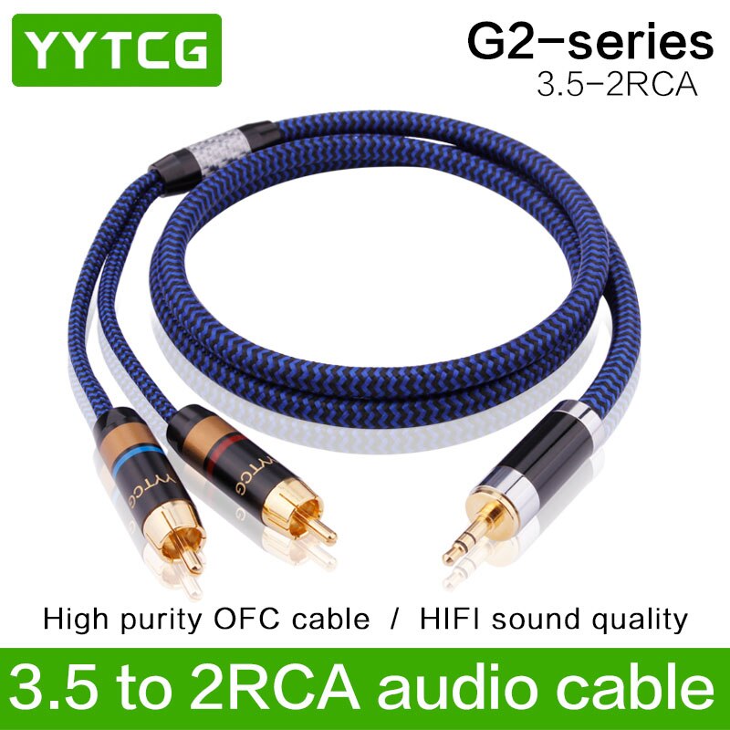 HIFI 0.5m,1m,1.5m,2m,3m,5m Subwoofer Y Cable RCA 1 Male to 2 Male Audio  cable - AliExpress